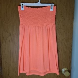 Orange shirred top